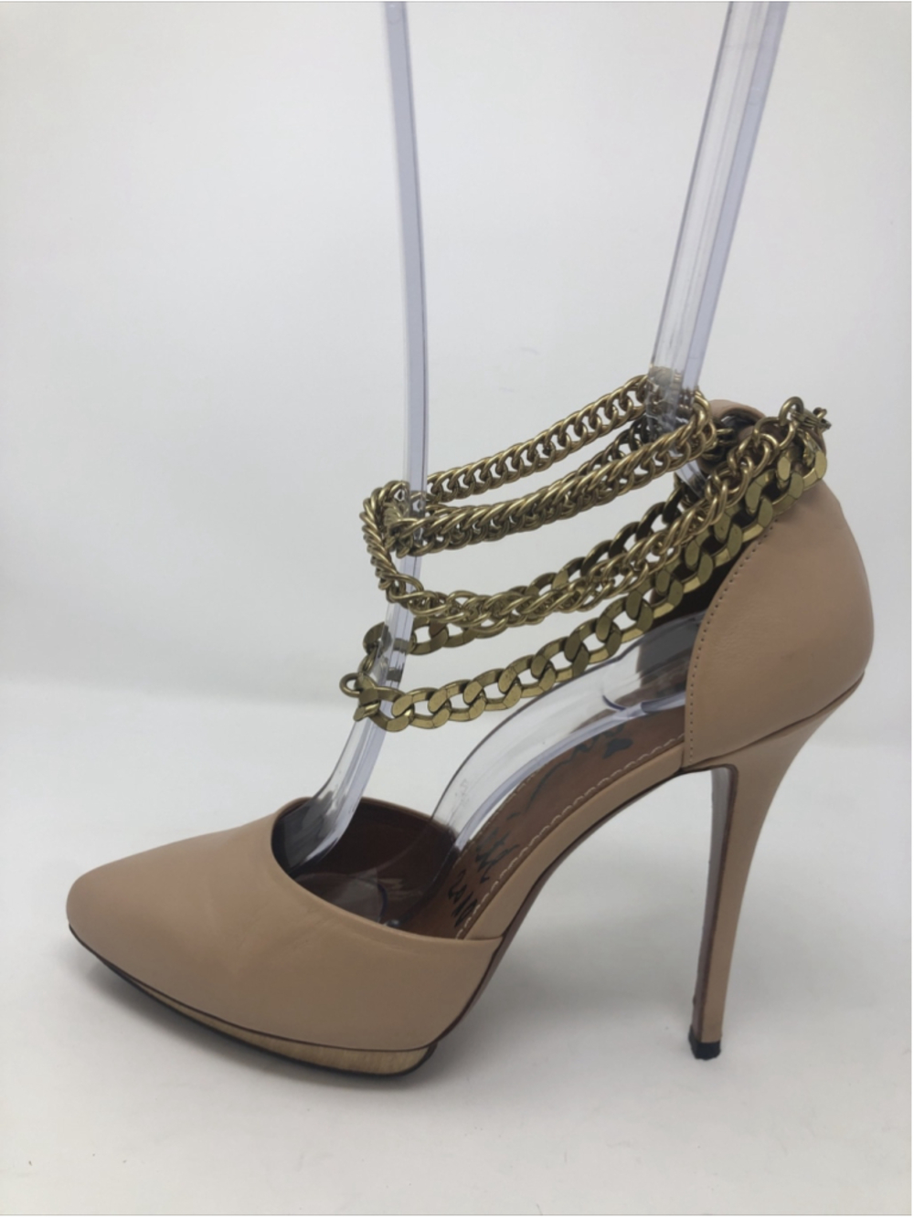 lanvin ankle chain pumps 9.5 Peach